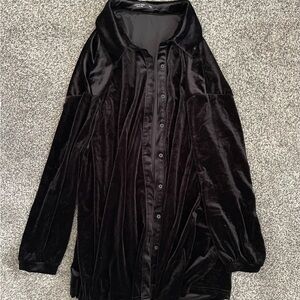 Velour Button Up Shirt
